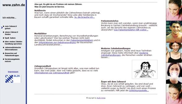 zahn.de im Jahr 2012: die BLZK-Patienten-Website in ihren Kinderschuhen zahn.de im Jahr 2012: die BLZK-Patienten-Website in ihren Kinderschuhen